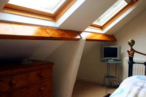 Bedroom with freeview tv